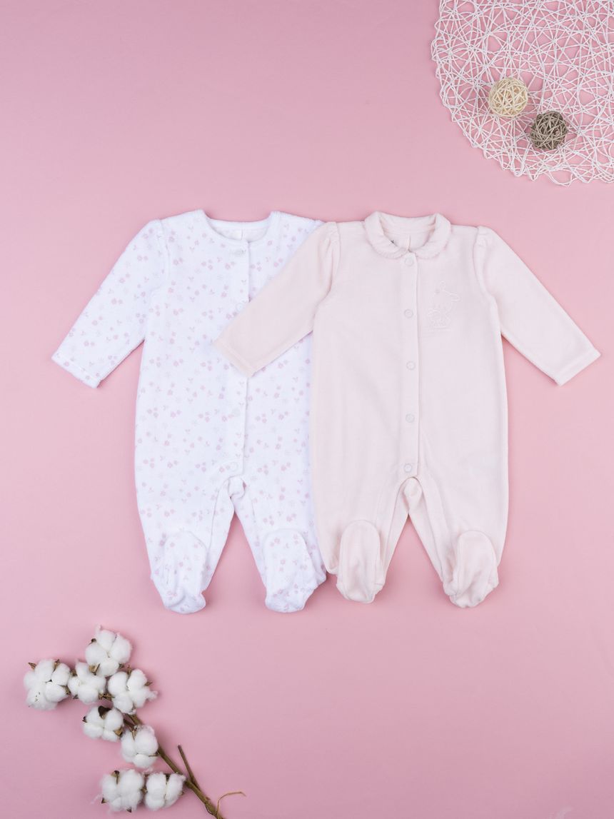 Pack 2 tutine ciniglia bimba rosa/bianco