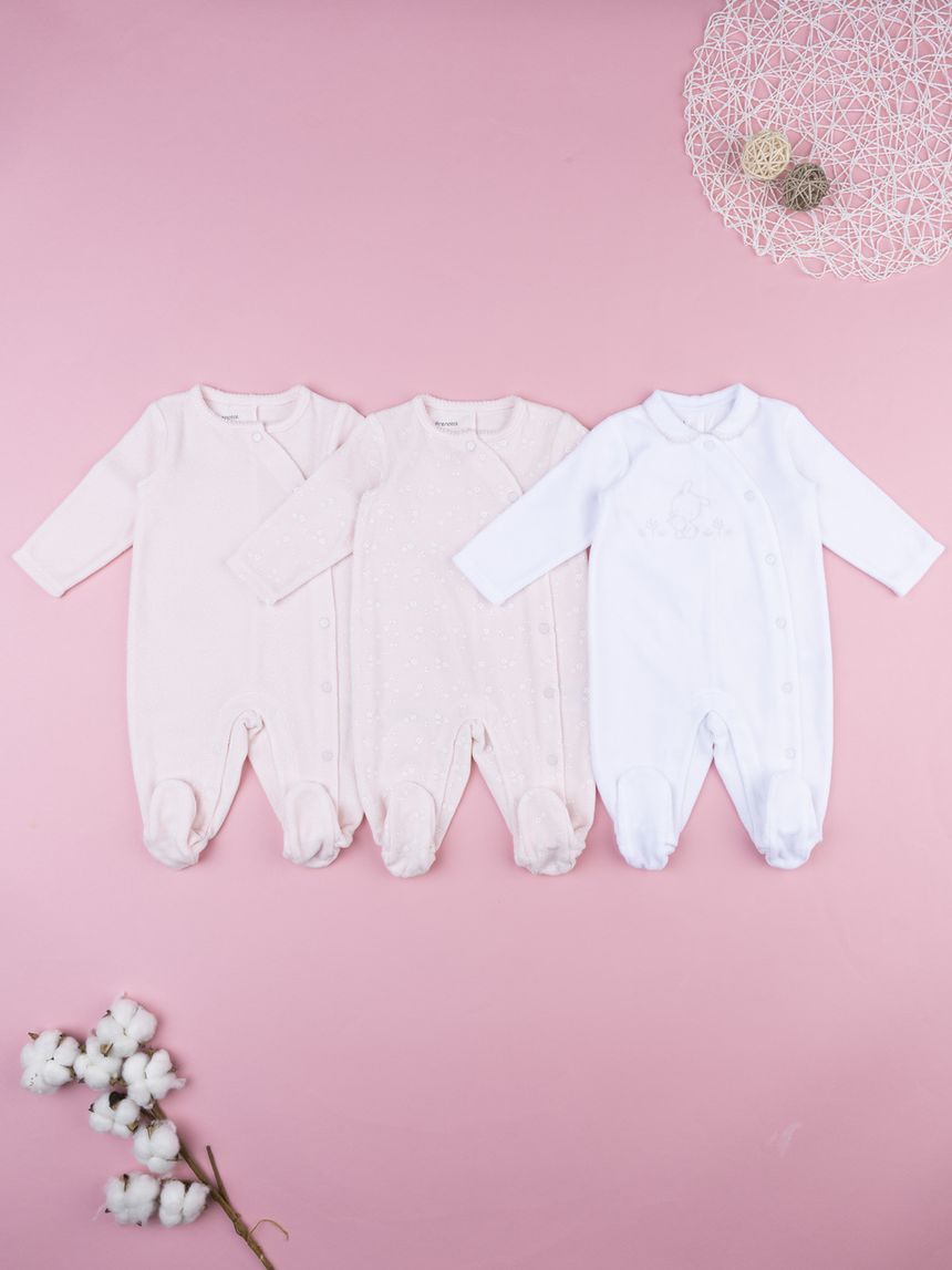 Pack 3 tutine in ciniglia neonata - corredino