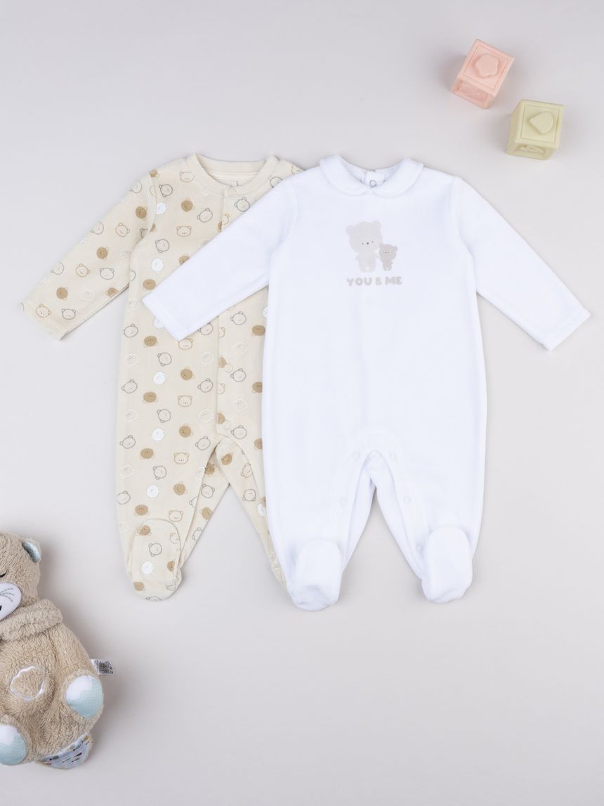 Pack 2 tutine neonato giallo/bianco