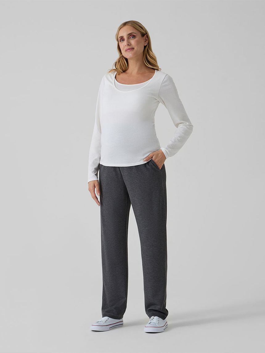Pantalone premaman in felpa modal grigio
