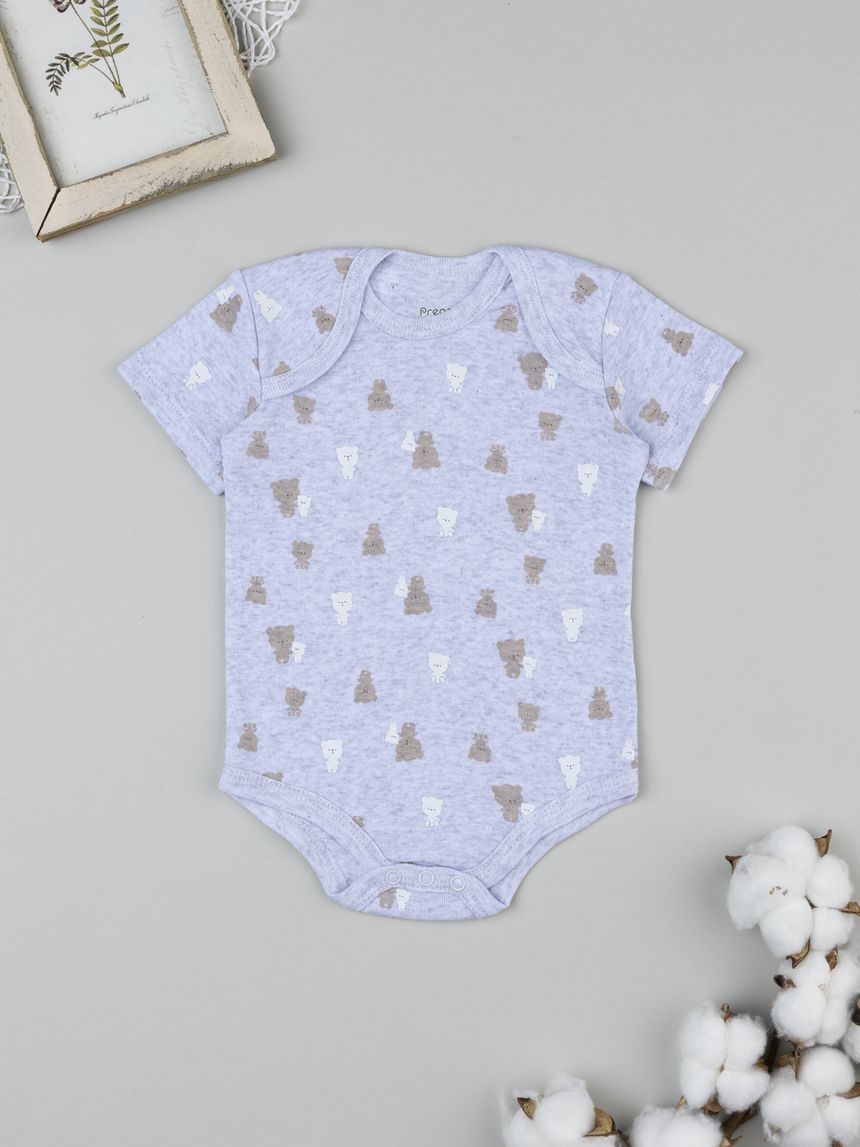 Body bimbo grigio orsetti allover