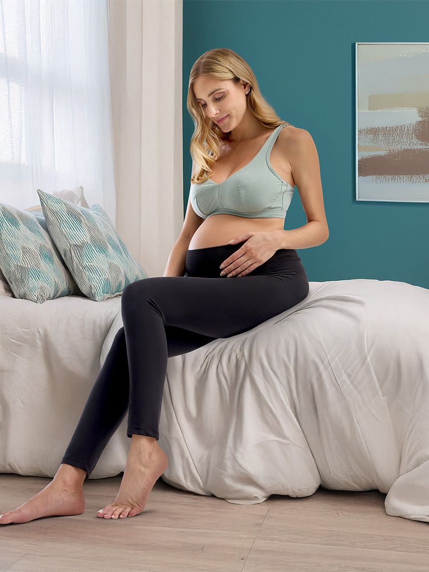 Reggiseno premaman senza ferretto verde e pois