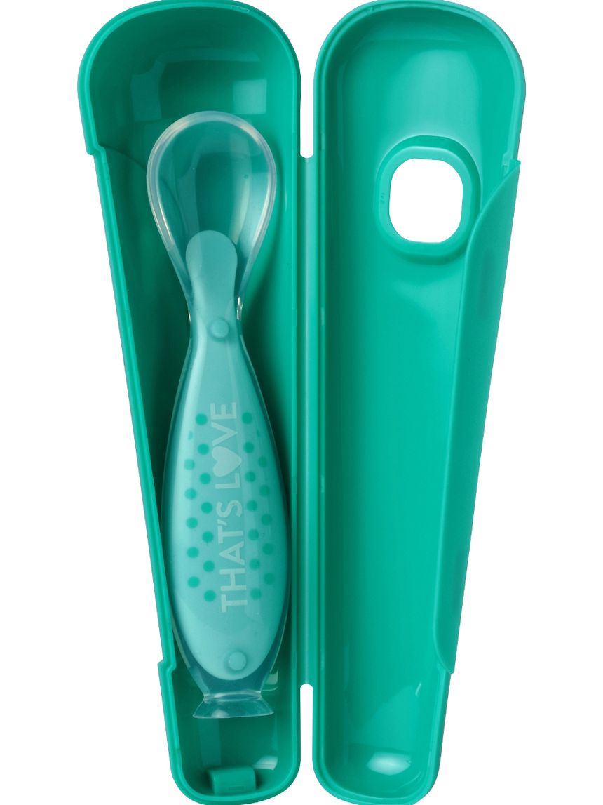 Cucchiaio in silicone con portacucchiaio 6m+ - that's love