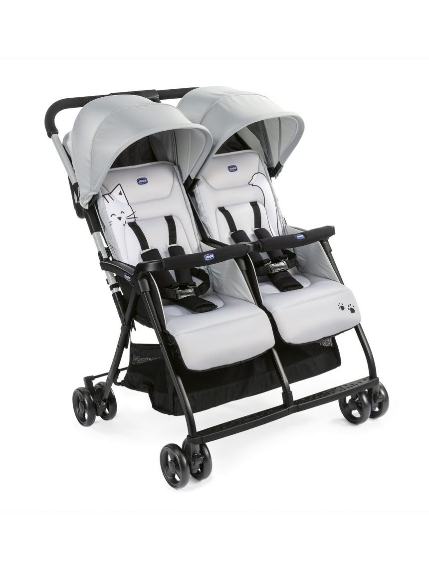 Passeggino gemellare ohlalà twin silver cat - chicco