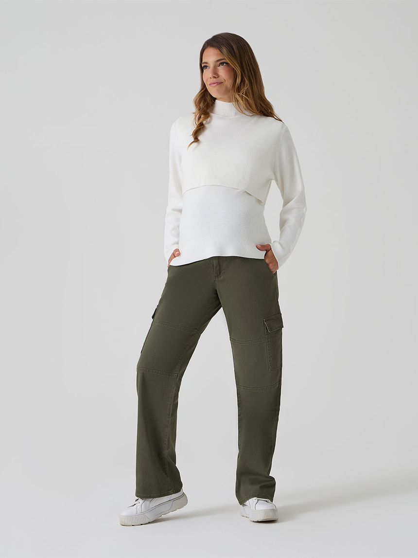 Lupetto tricot bianco premaman