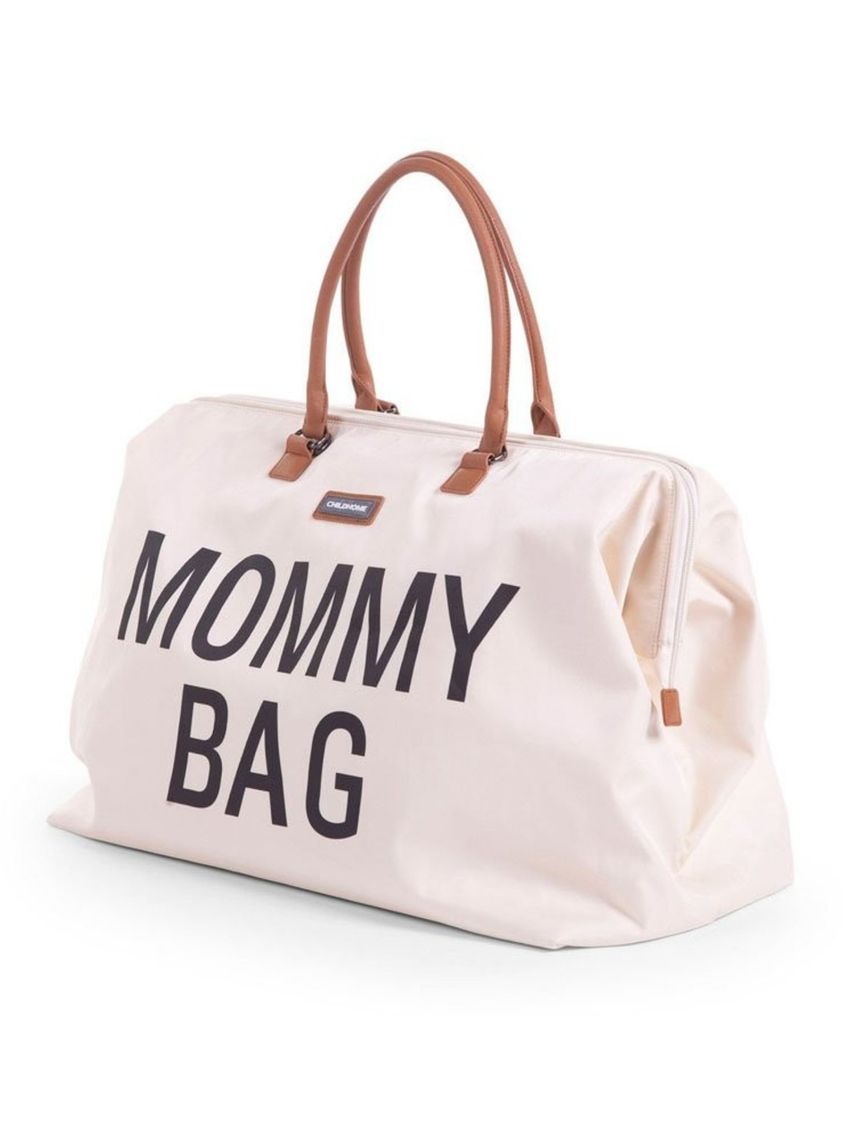 Borsa cambio mommy bag off white (ecru)/black - childhome