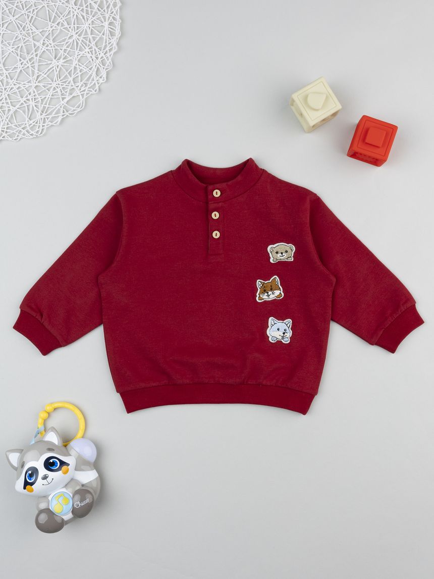 Felpa bimbo bordeaux con stampa