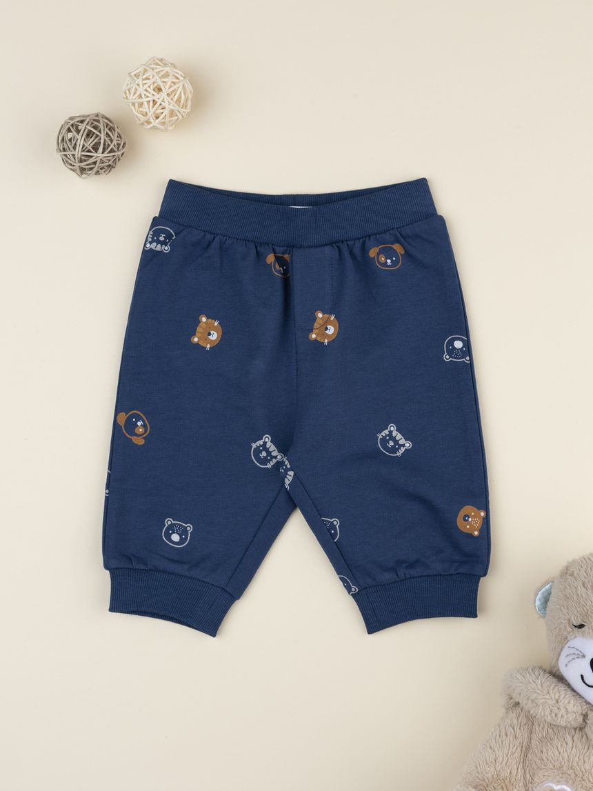 Pantalone bimbo blu animaletti allover