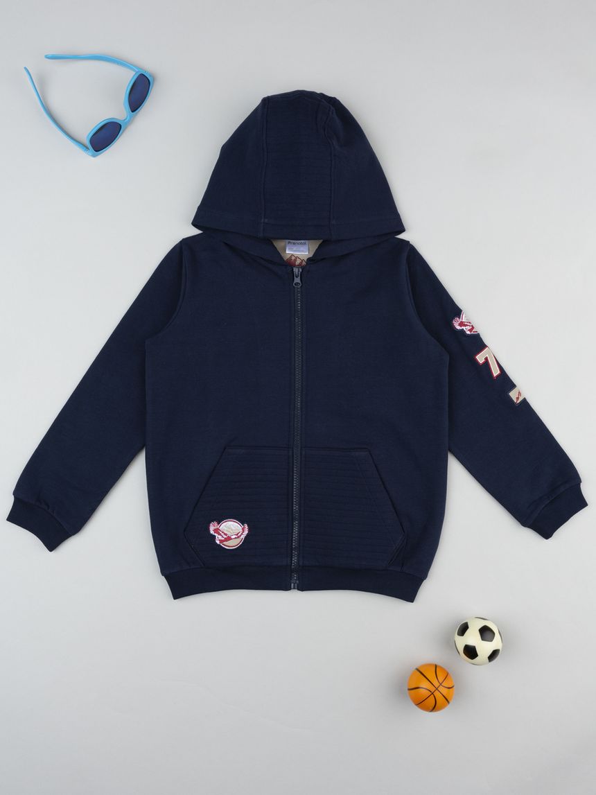 Felpa bambino blu con patch