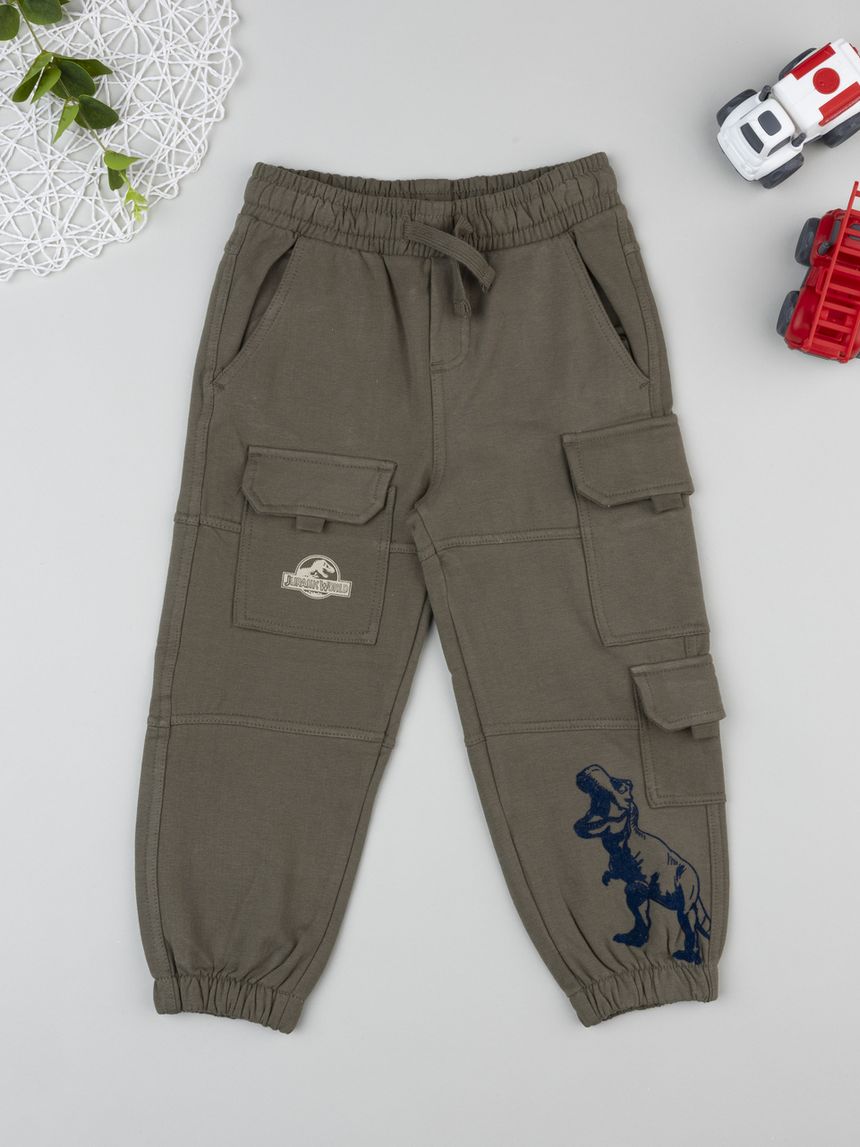 Pantalone verde bambino con tasconi