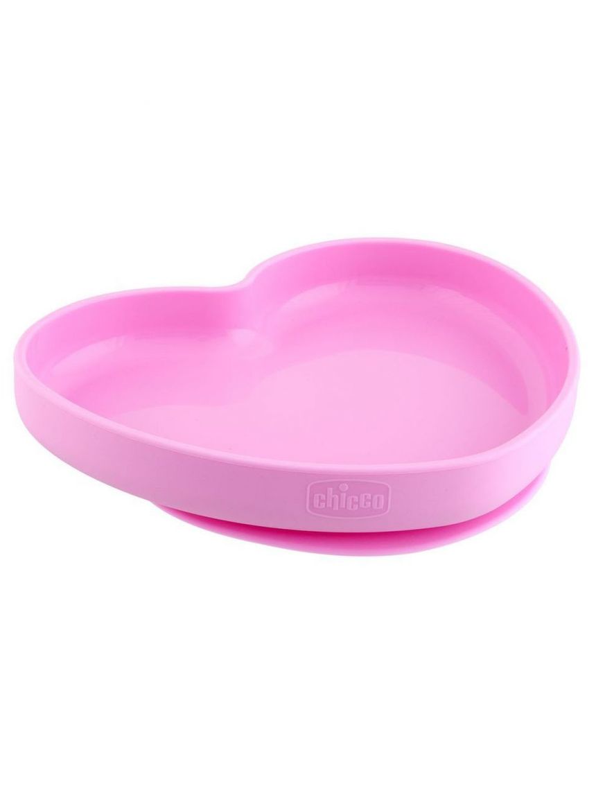 Piatto cuore in silicone con ventosa  9m+ rosa - chicco