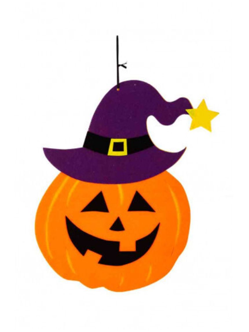 Decorazione zucca in feltro d'appendere - 36 cm - carnival toys