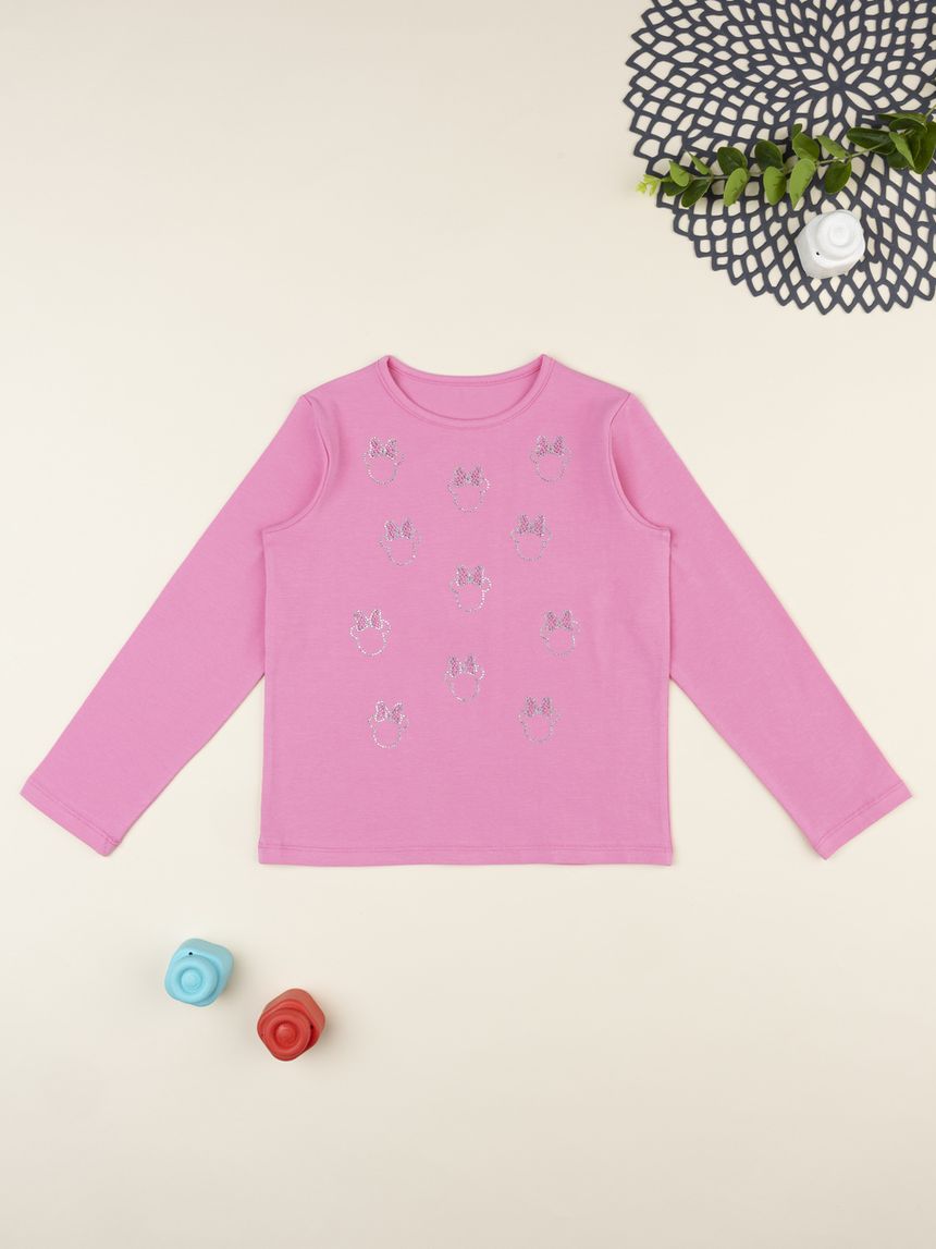 T-shirt bimba rosa minnie allover