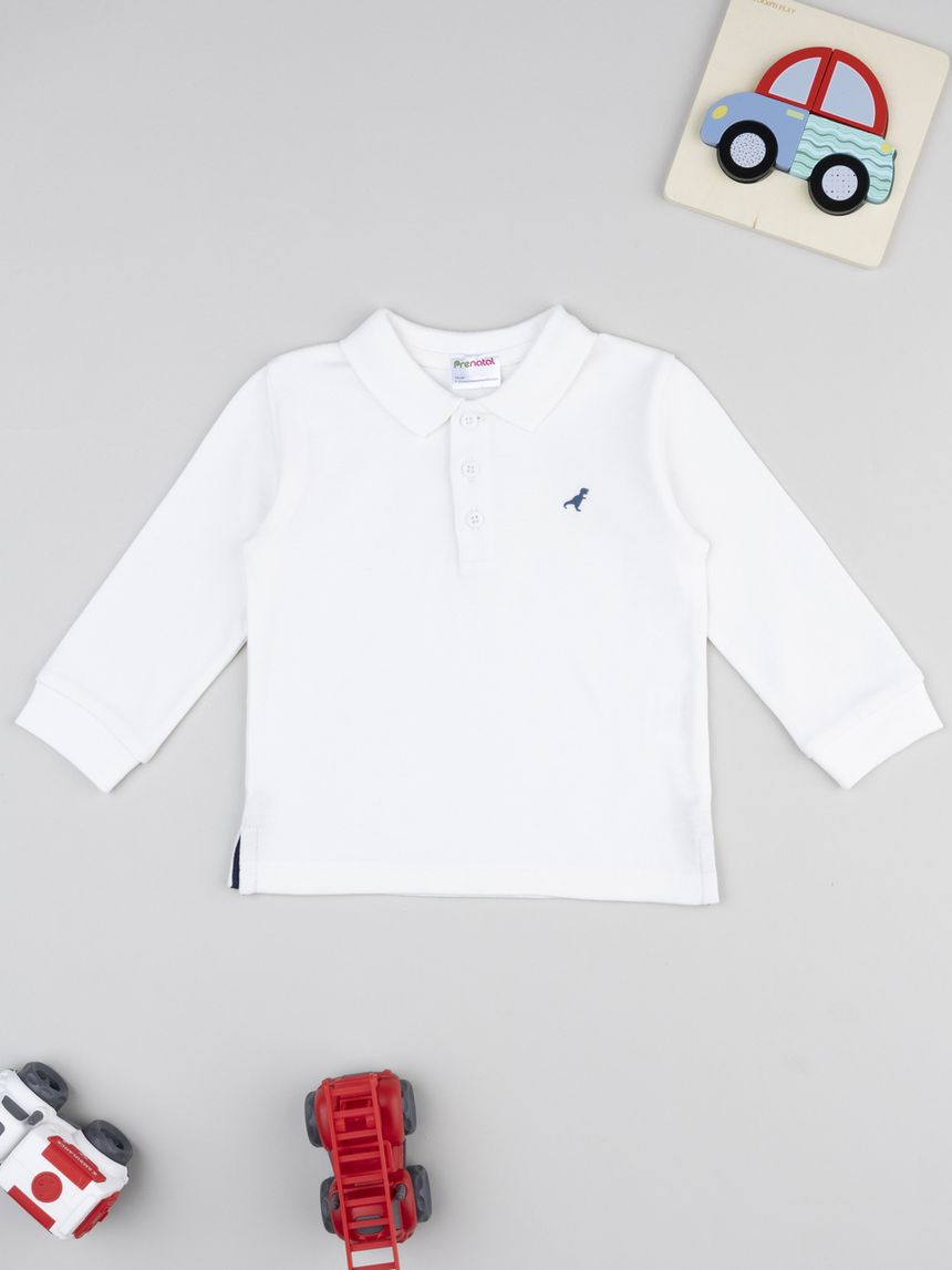 Polo bimbo bianca ricamo