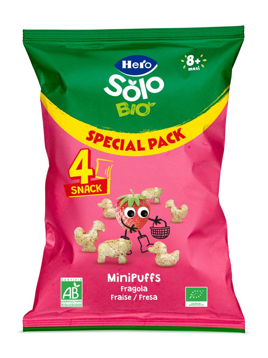 Solo bio multipack minipuff fragola 4x15gr - hero