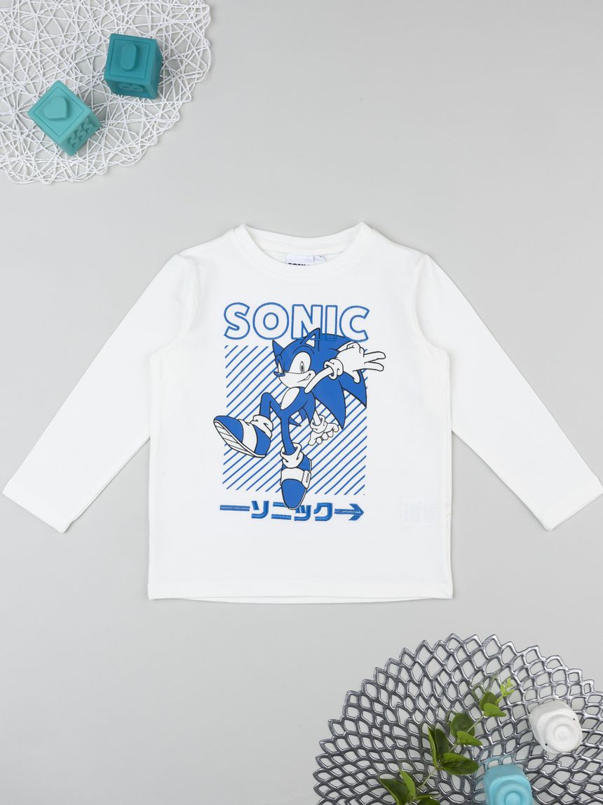 T--shirt bianca bambino sonic