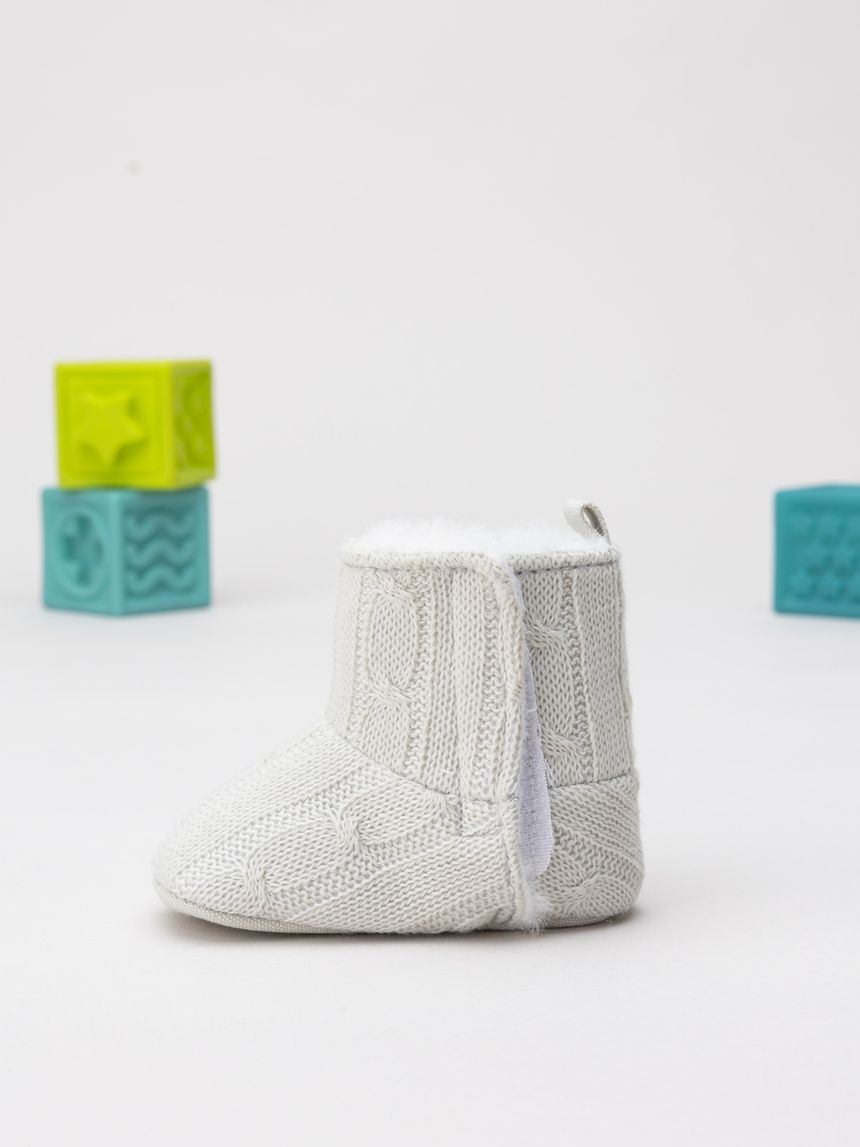 Stivaletto tricot beige neonata