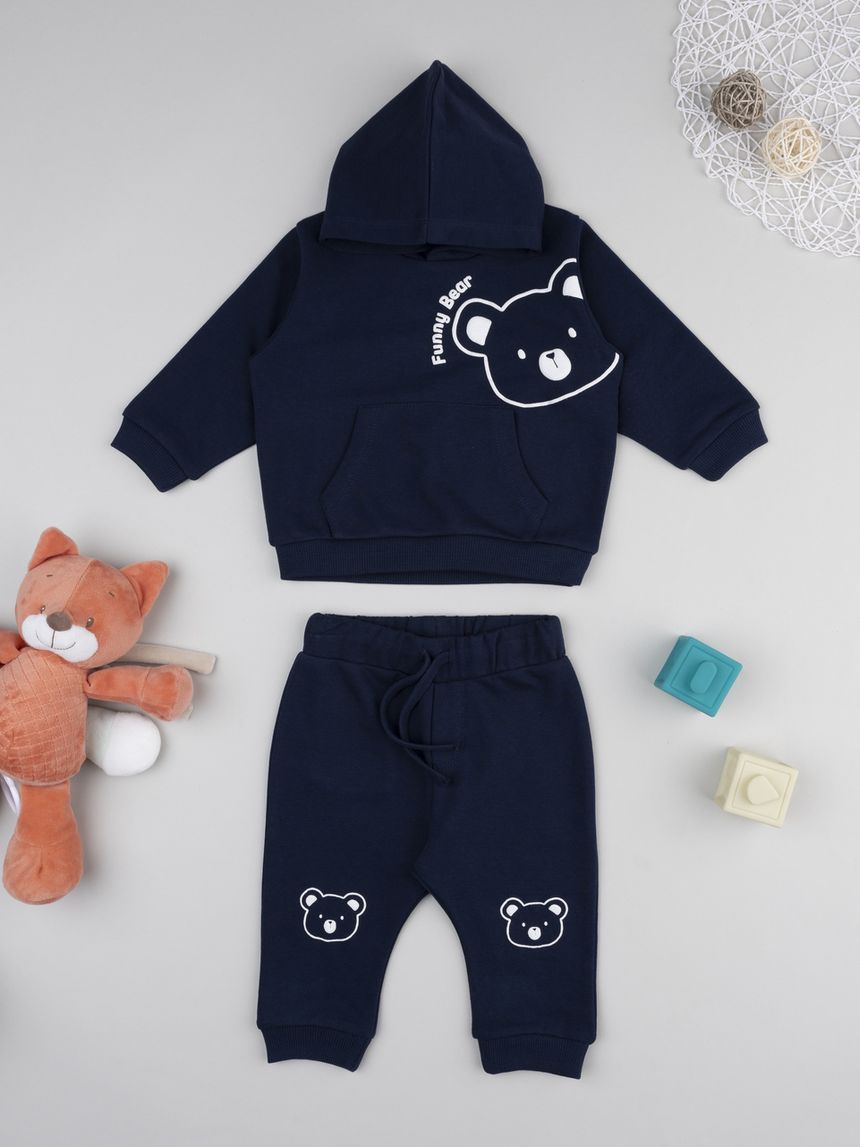 Completo jogging bimbo blu orsetto
