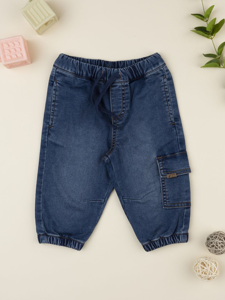 Pantalone denim bimbo tascona