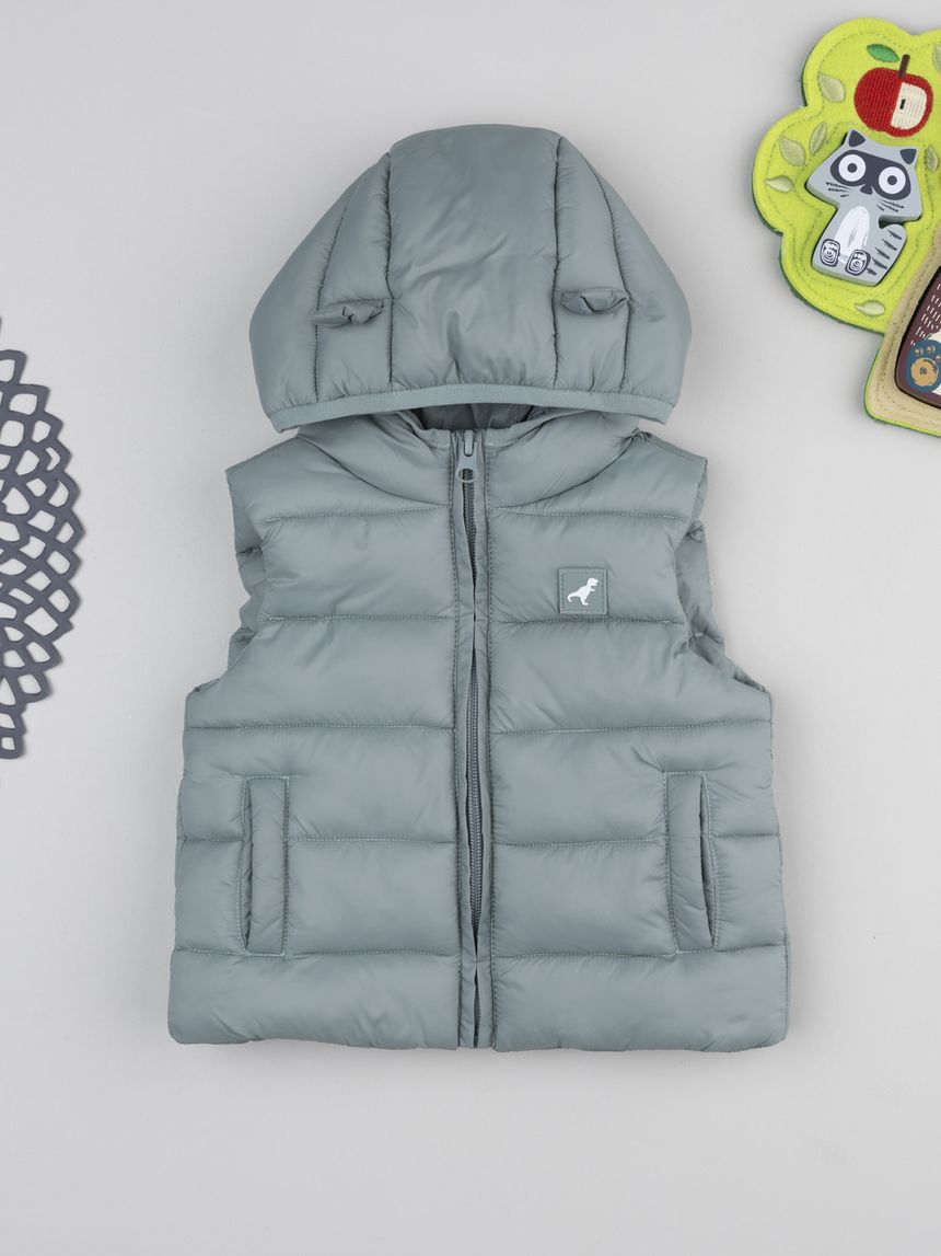 Gilet bimbo verde materiale riciclato