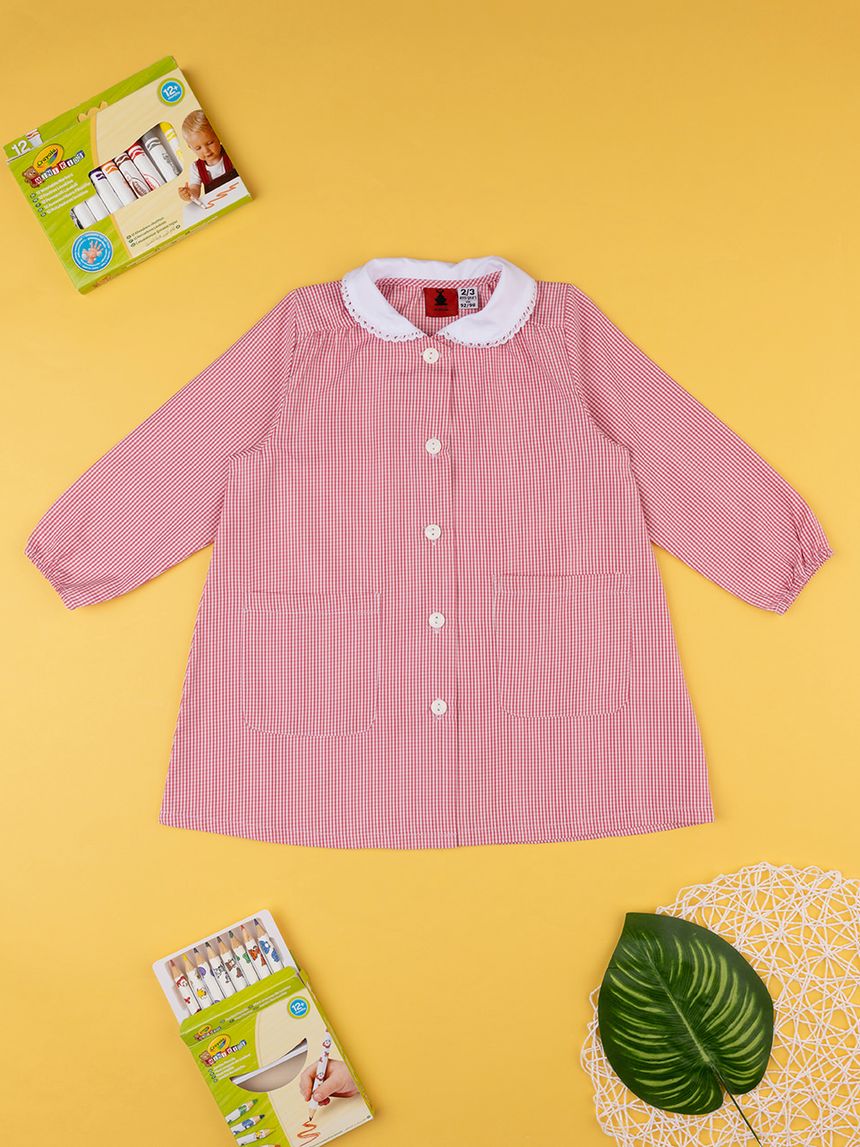 Grembiule asilo bambina con bottoni