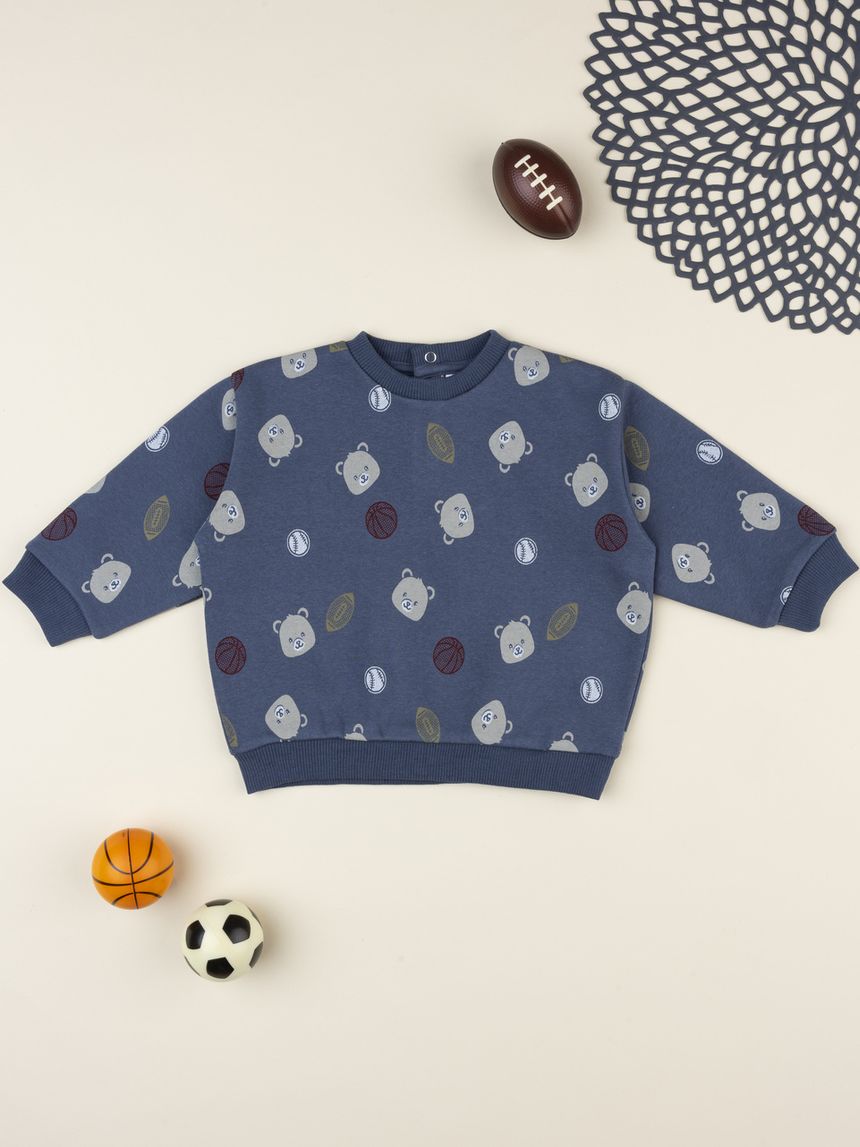 Felpa bimbo blu stampata allover