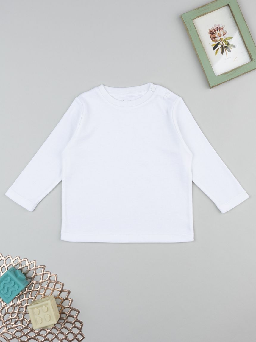 T-shirt bimbo bianca maniche lunghe