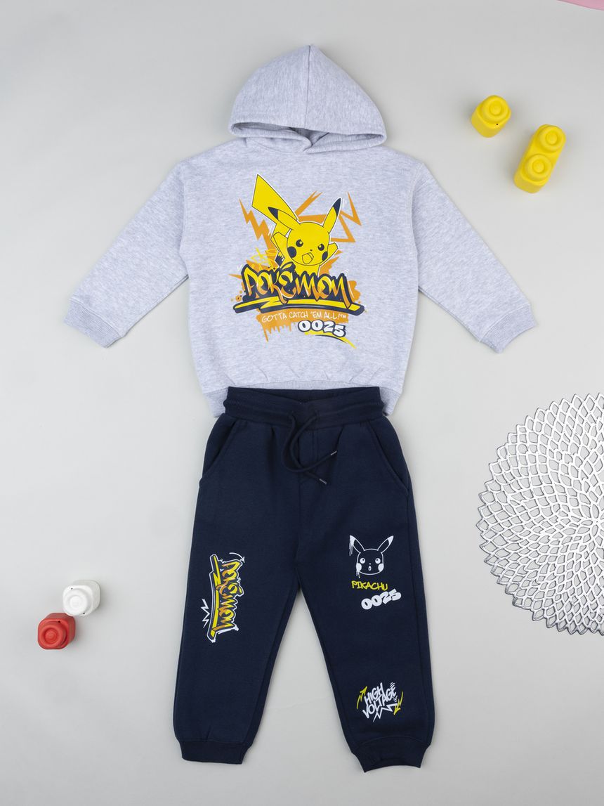 Jogger bimbo pokemon grigio/blu