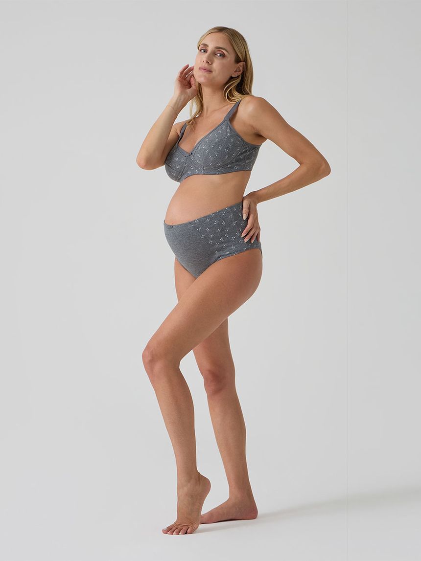 Slip alto grigio con allover