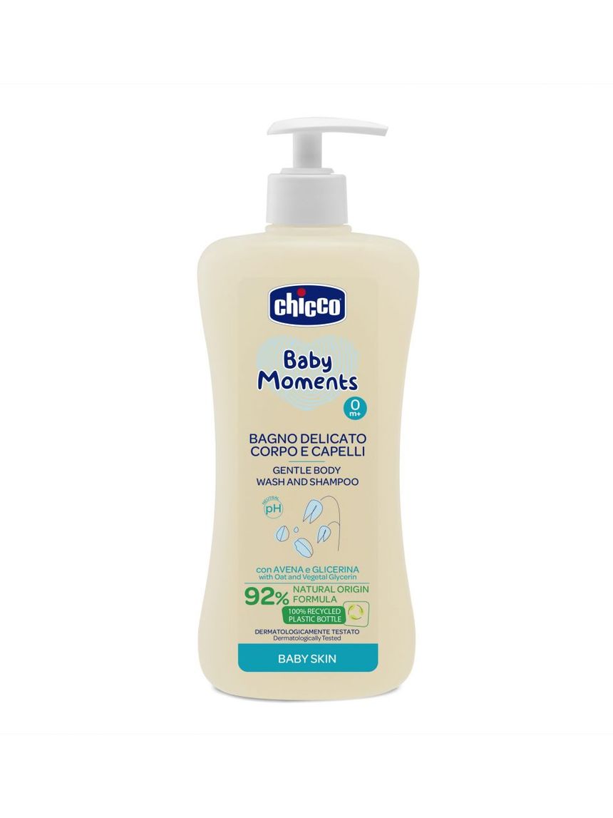 Bagno delicato corpo e capelli baby moments chicco baby skin 500 ml - chicco
