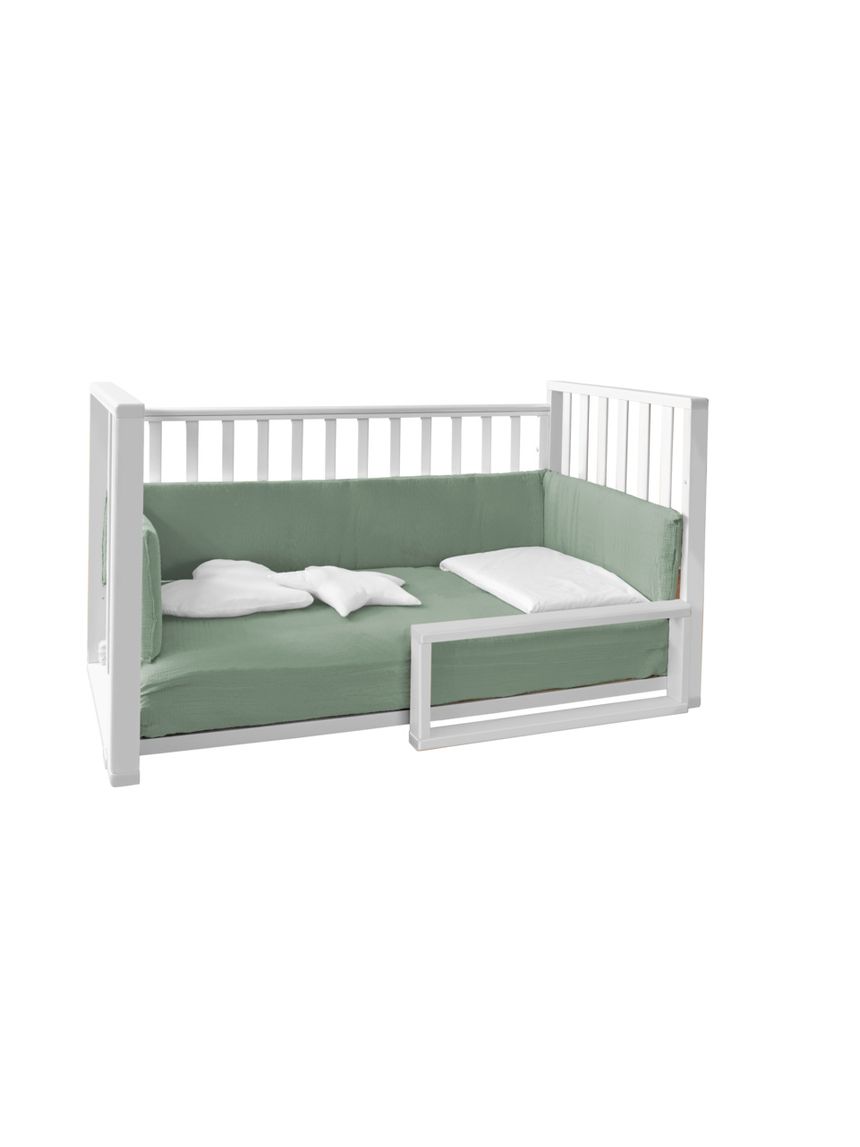 Letto infinito bianco c/tessile muslin verde - italbaby
