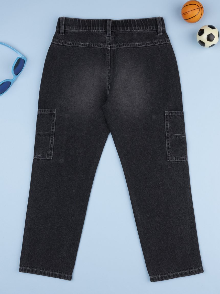 Pantalone denim bimbo grigio