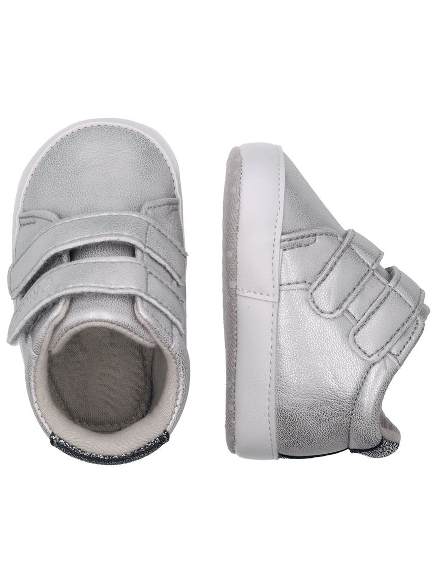 Chicco - scarpina argento nicla con doppio velcro