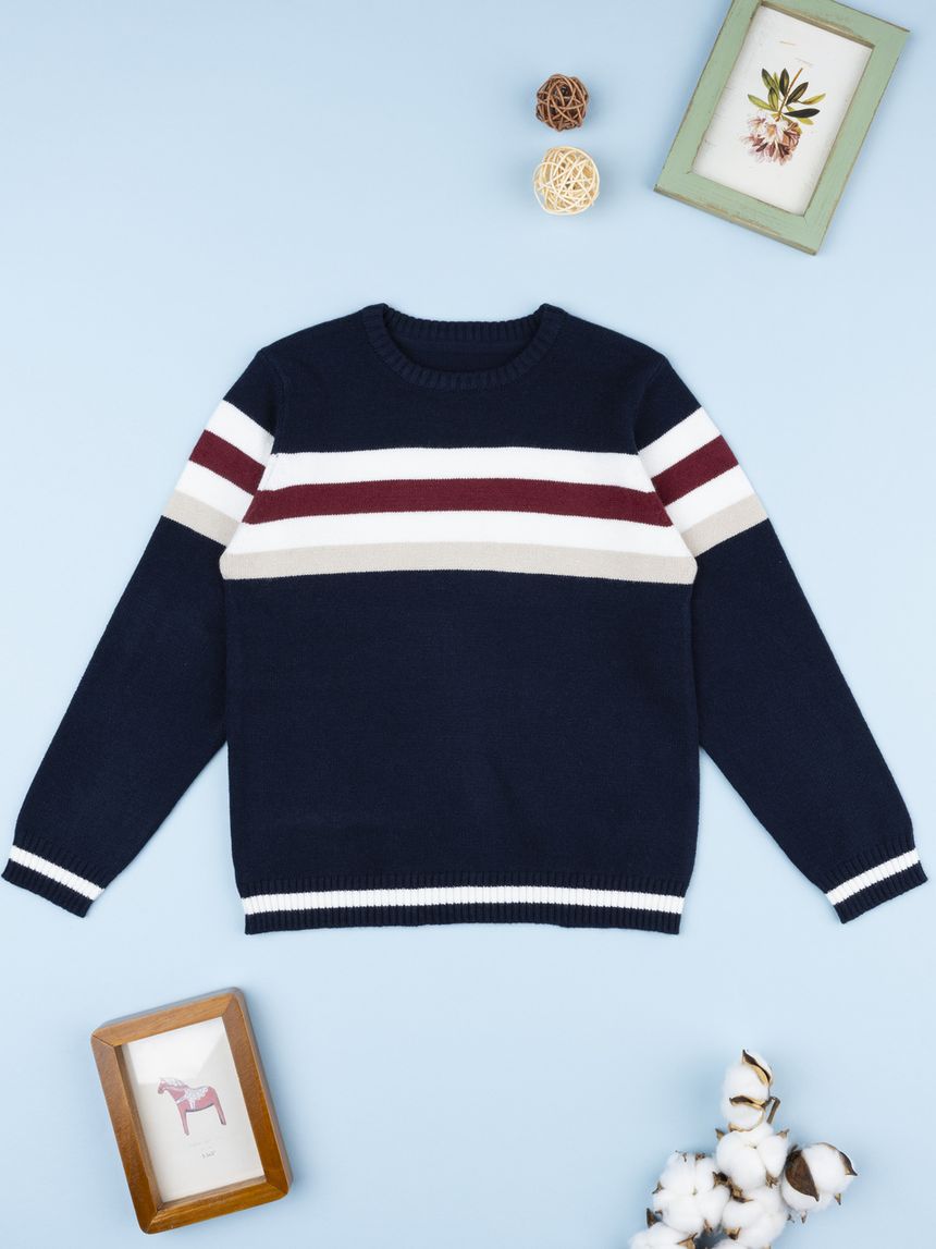 Maglia bimbo bianca/blu righe