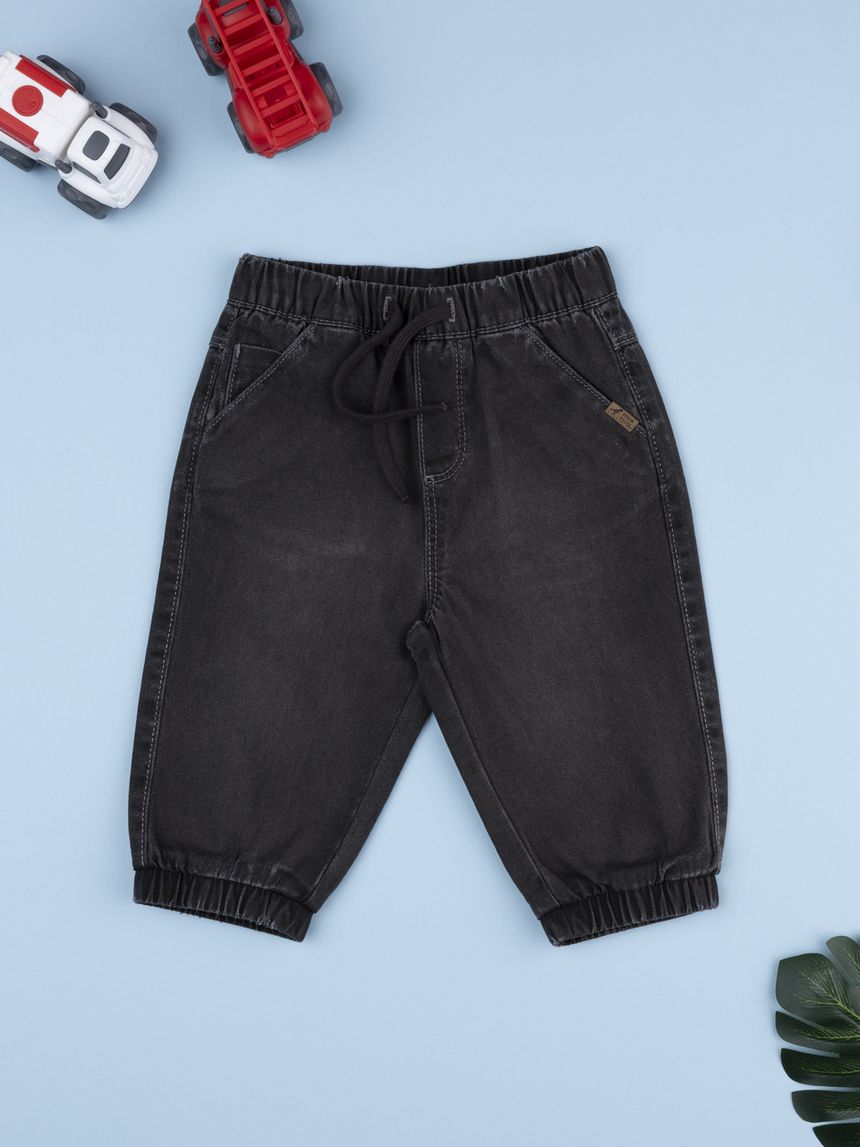 Pantalone denim bimbo grigio