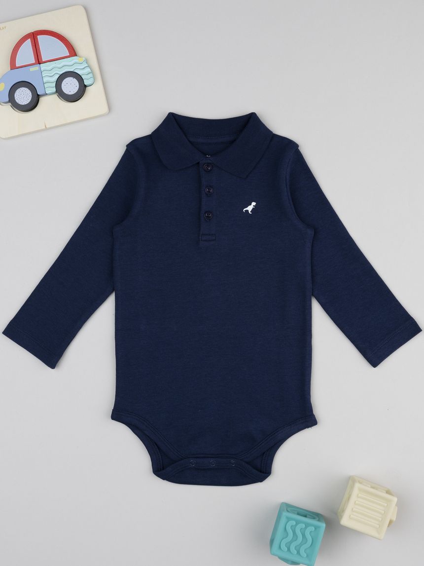 Body bimbo blu manica lunga