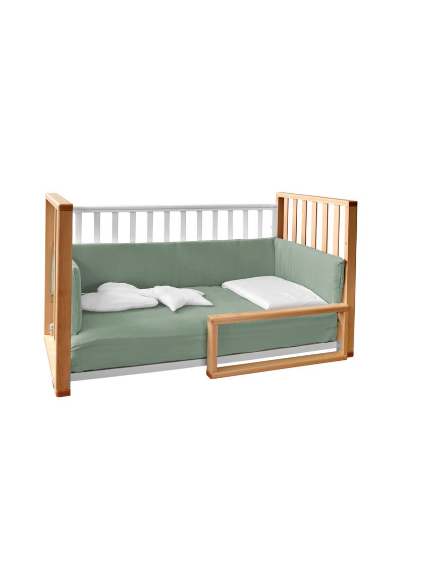 Letto infinito naturale-bianco c/tessile muslin verde - italbaby