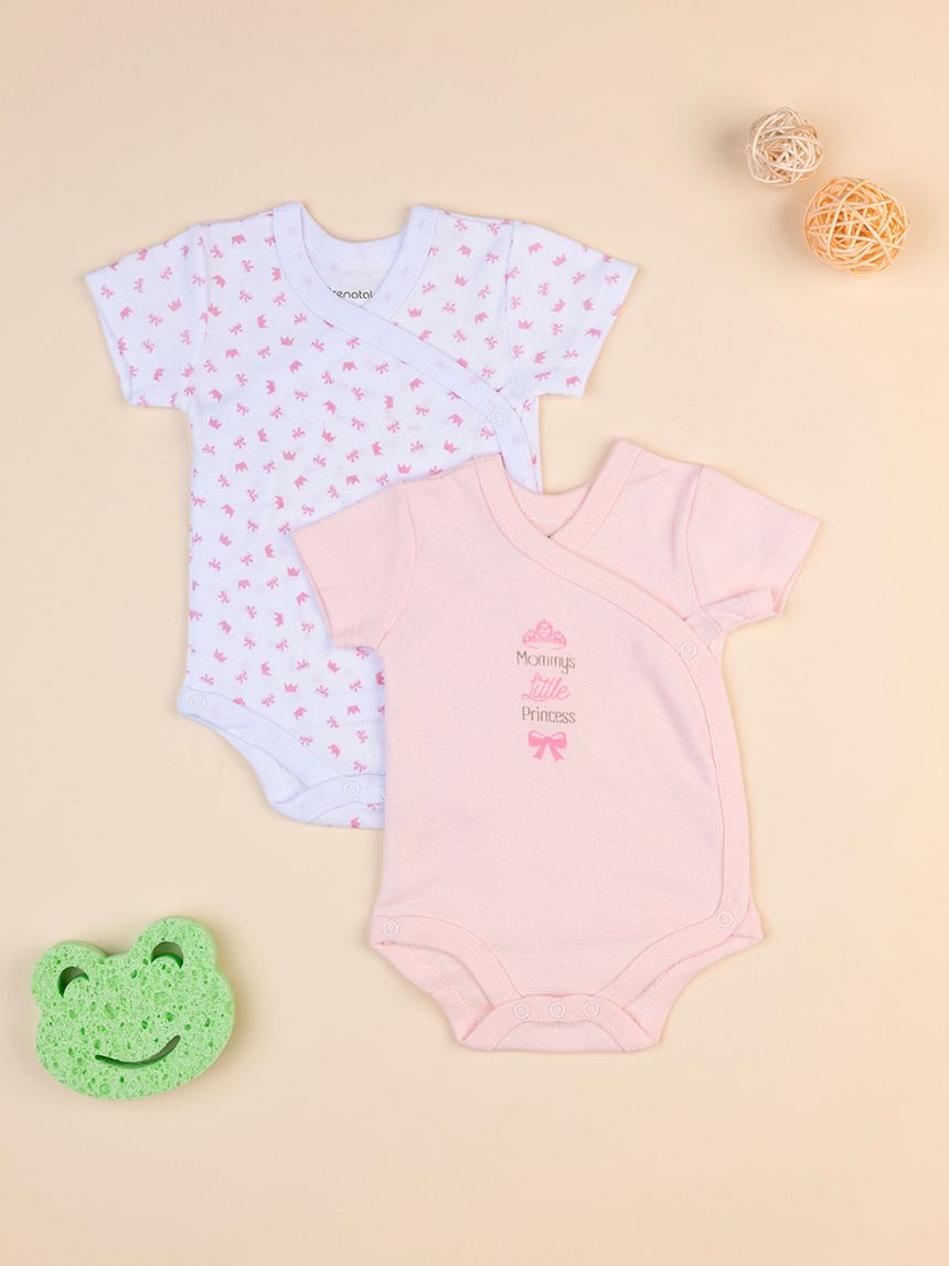 Pack 2 body rosa e bianco con scritta mommy's princess