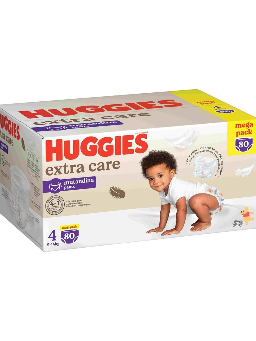 Pannolini extra care mutandina mega pack tg 4 (9-14 kg) - 80 pannolini - huggies