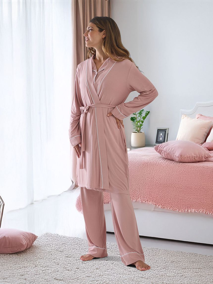 Vestaglia premaman rosa cipria