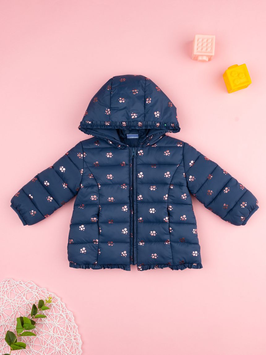 Giacca bimba blu allover