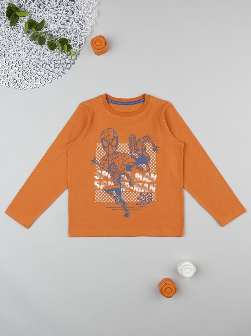 T-shirt bambino spiderman arancione