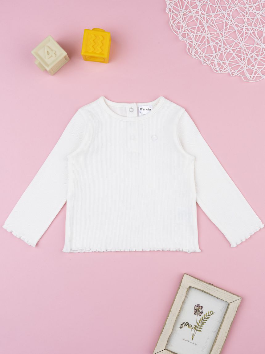 T-shirt costina bimba bianca