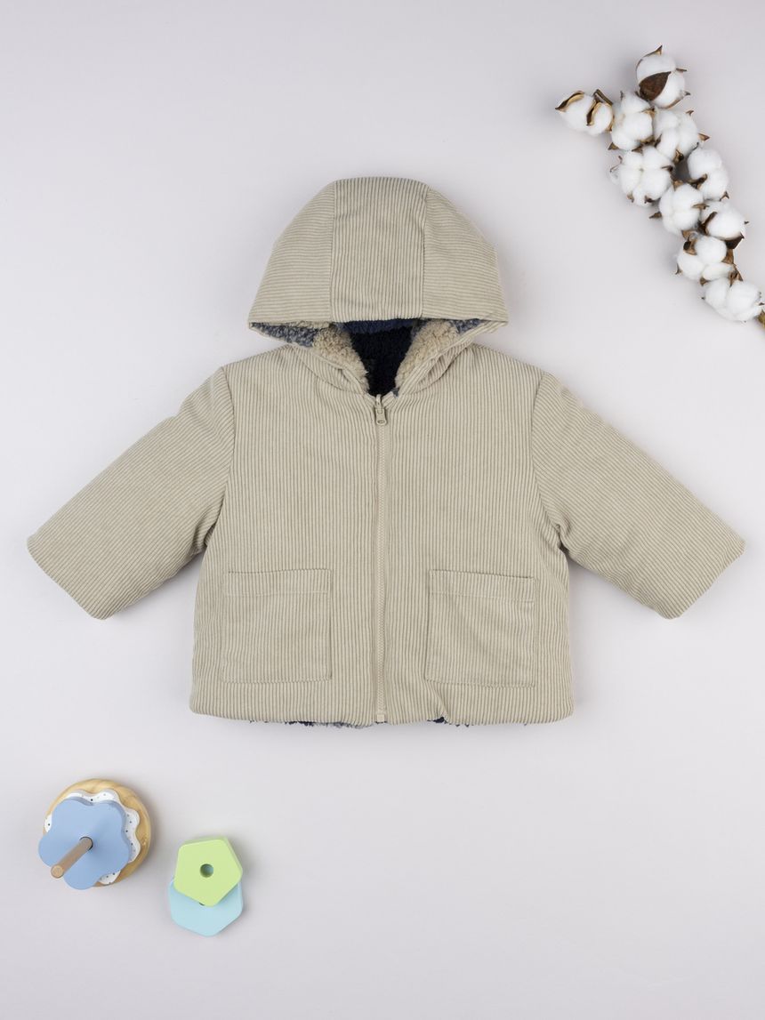 Giacca reversibile bimbo beige