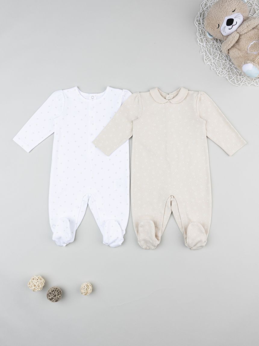 Pack 2 tutine neonata interlock allover