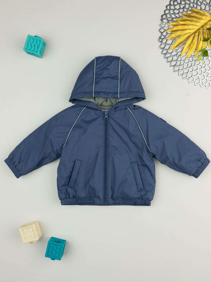 Giubbino bimbo blu materiale riciclato