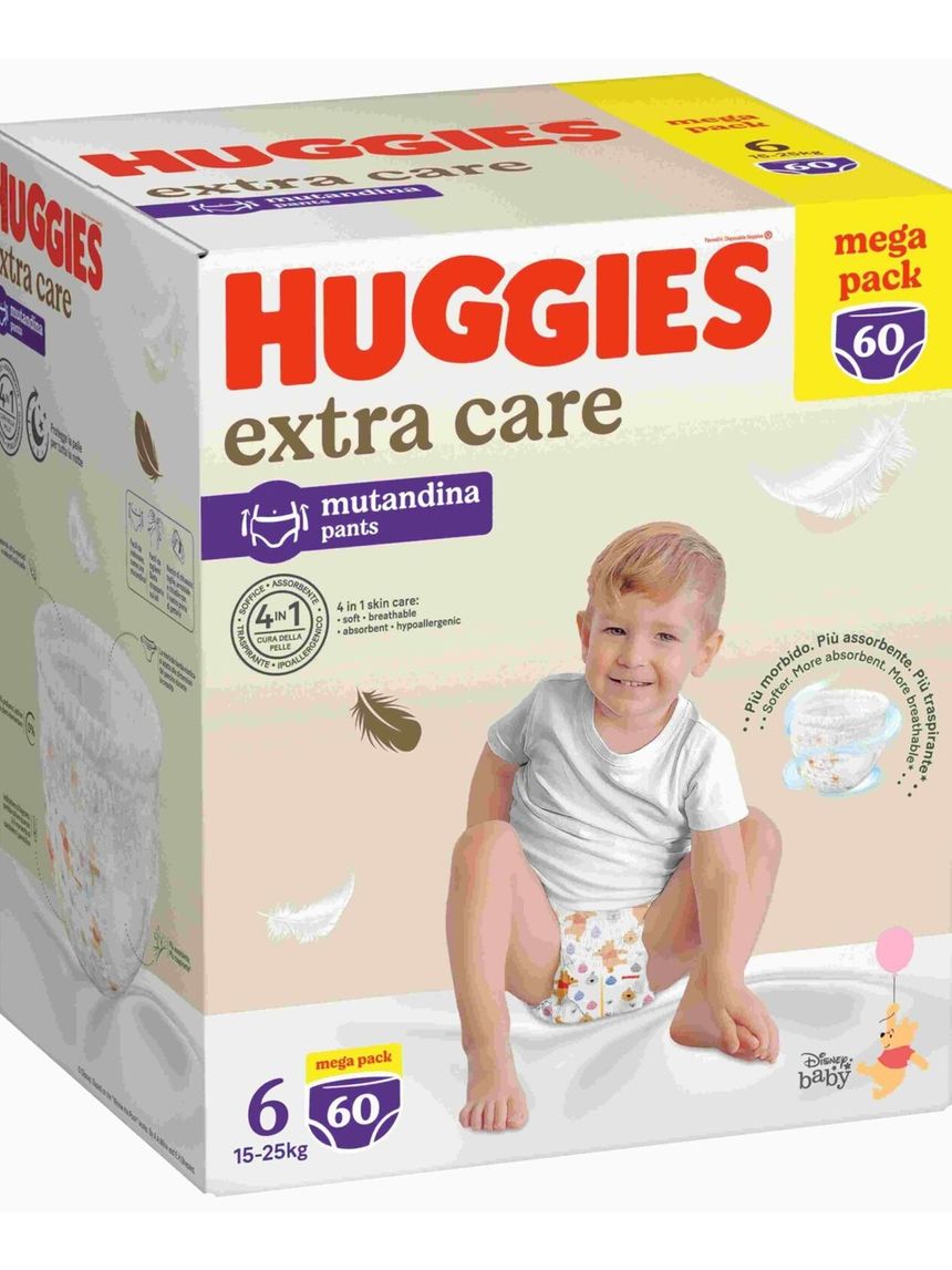 Pannolini extra care mutandina mega pack tg. 6 (15-25 kg) - 60 pannolini - huggies