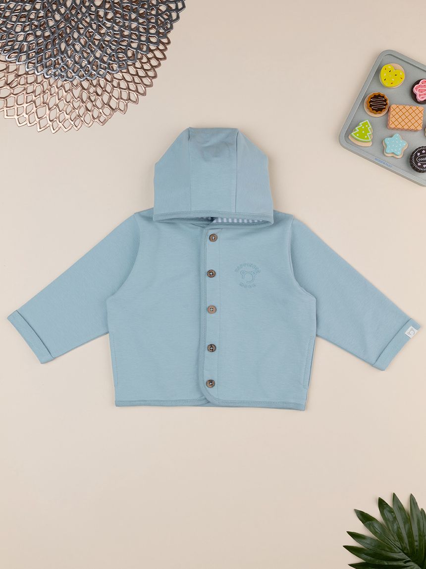 Felpa bimbo azzurra con cappuccio