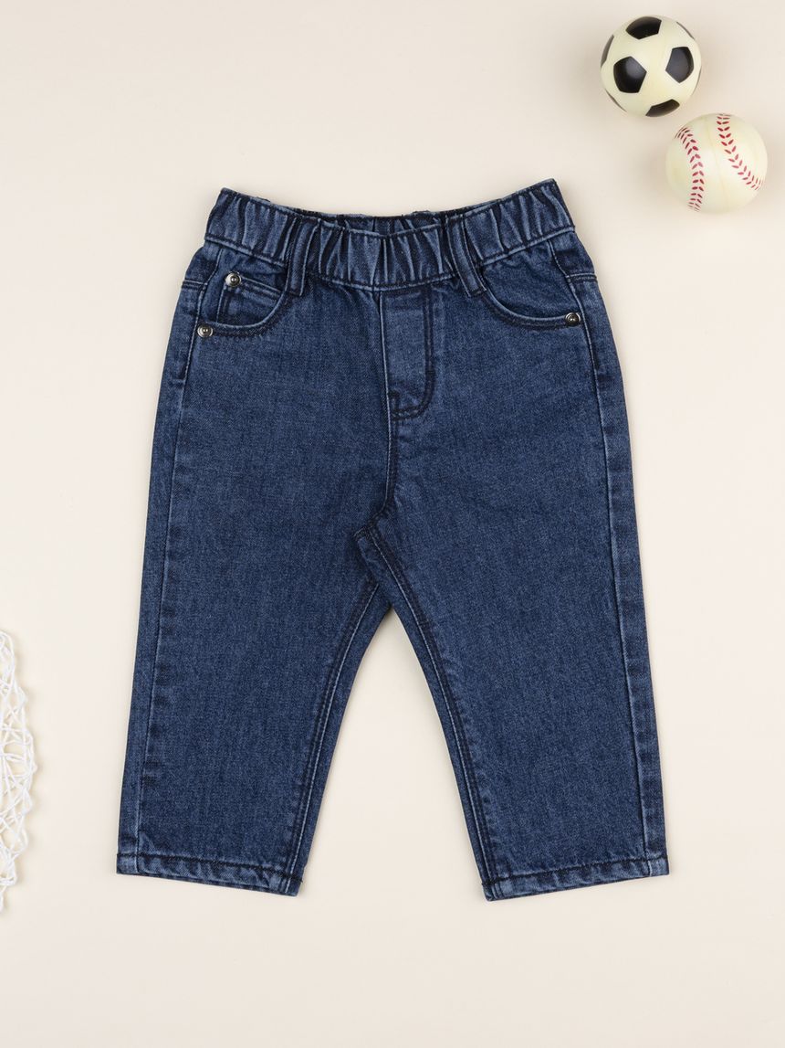 Pantalone bimbo denim con tasche