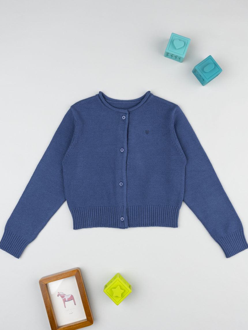 Cardigan bimba blu cuore